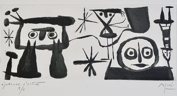 ▷ Sans titre (Un poème dans chaque livre Paul Eluard) ref BDNW2975 by Joan  Miró, 1955, Print
