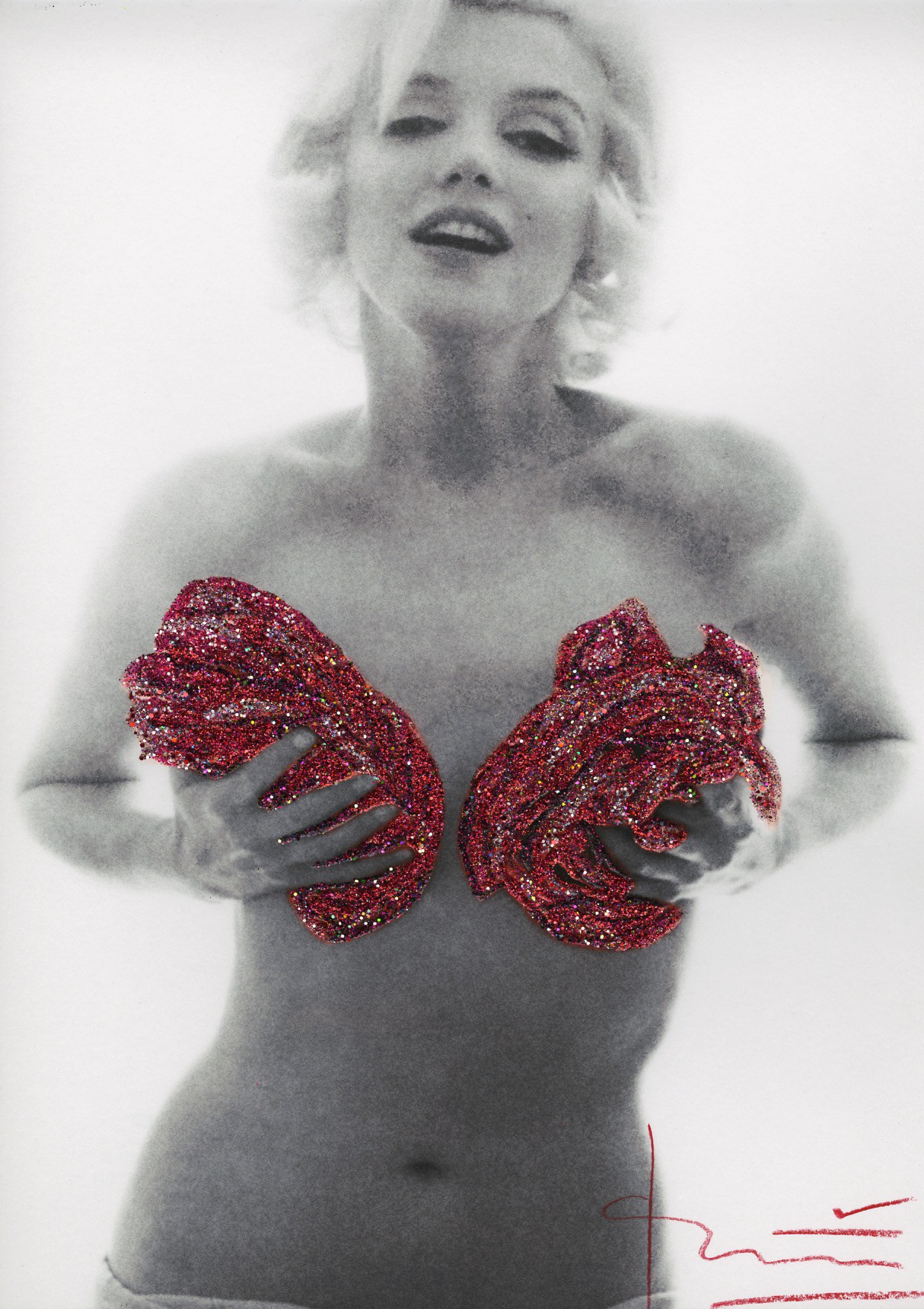 Bert Stern, Marilyn red classic full roses Glitters Bert Stern, Marilyn red classic full roses Glitters