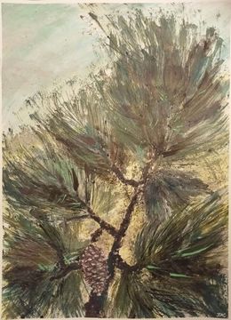 Painting, Les pins canaulais, Joelle De Lacanau