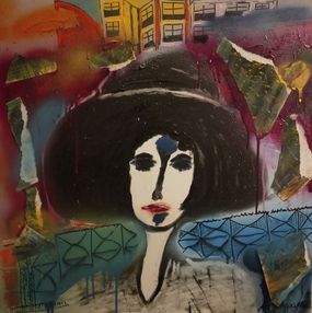 Painting, Liseuse en chapeau, Élisabeth Gineste (Sitelle)