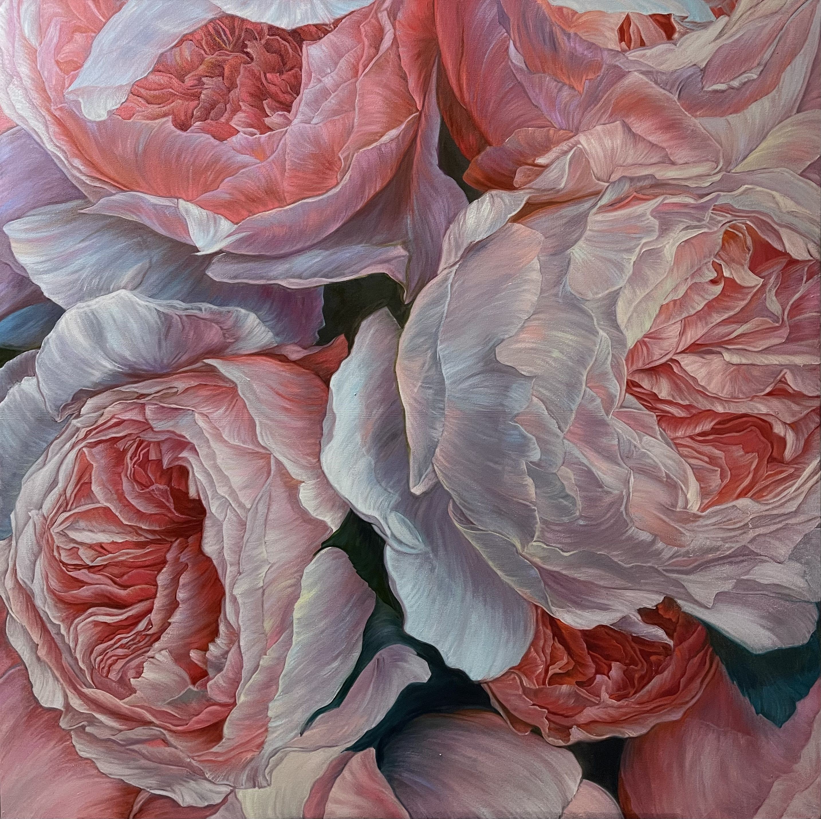Elena Podmarkova, Peony roses, Painting, Oil on Canvas Elena Podmarkova, Peony roses, Painting, Oil on Canvas