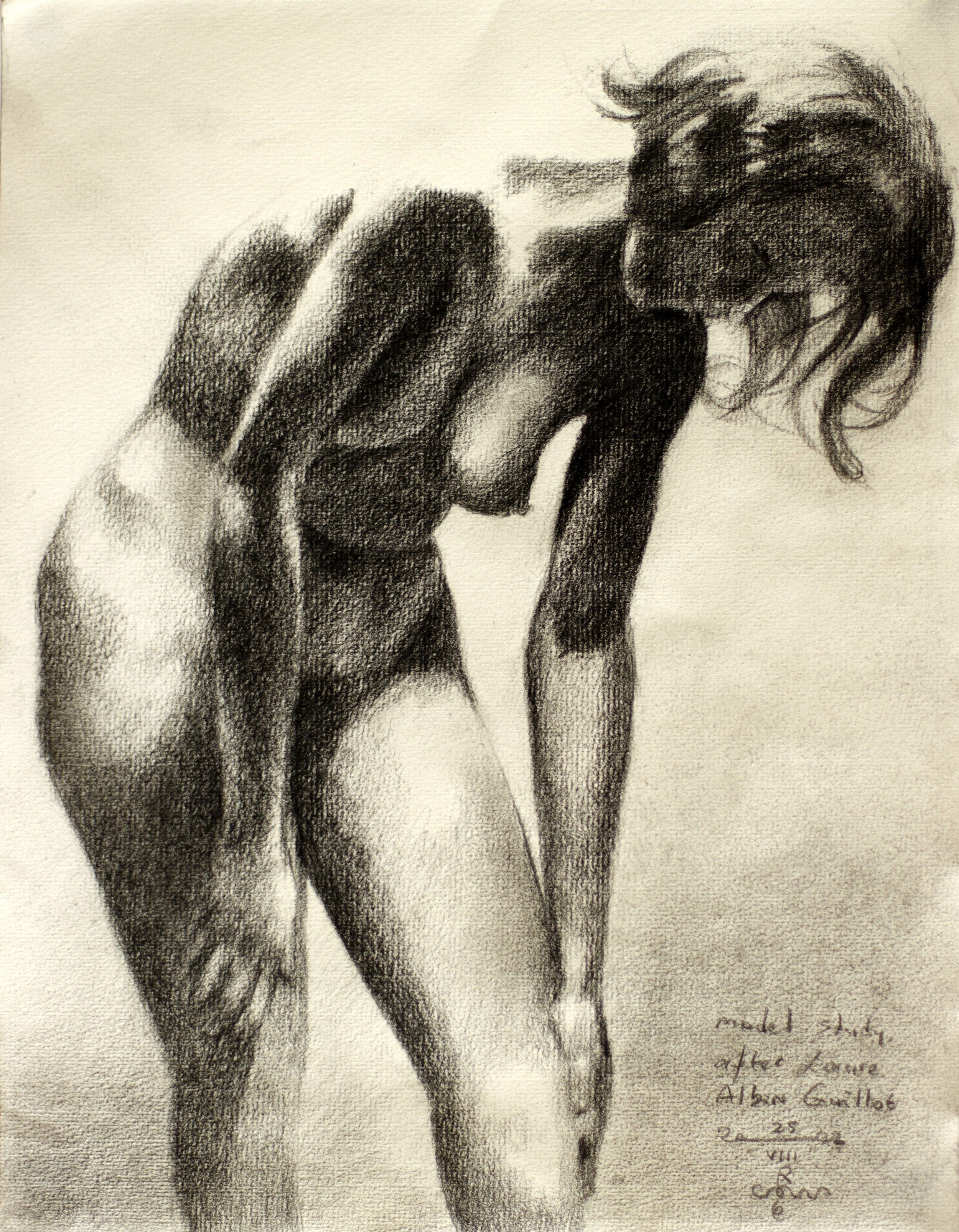 Corné Akkers, Model study, after Laure Albin Guillot - 25-08-22, Drawing, Pencil/Colored Pencil on Paper Corné Akkers, Model study, after Laure Albin Guillot - 25-08-22, Drawing, Pencil/Colored Pencil on Paper