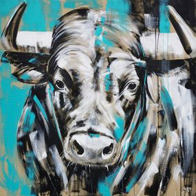 Peinture, Taurus #8 “Portrait of a bull", Stefanie Rogge