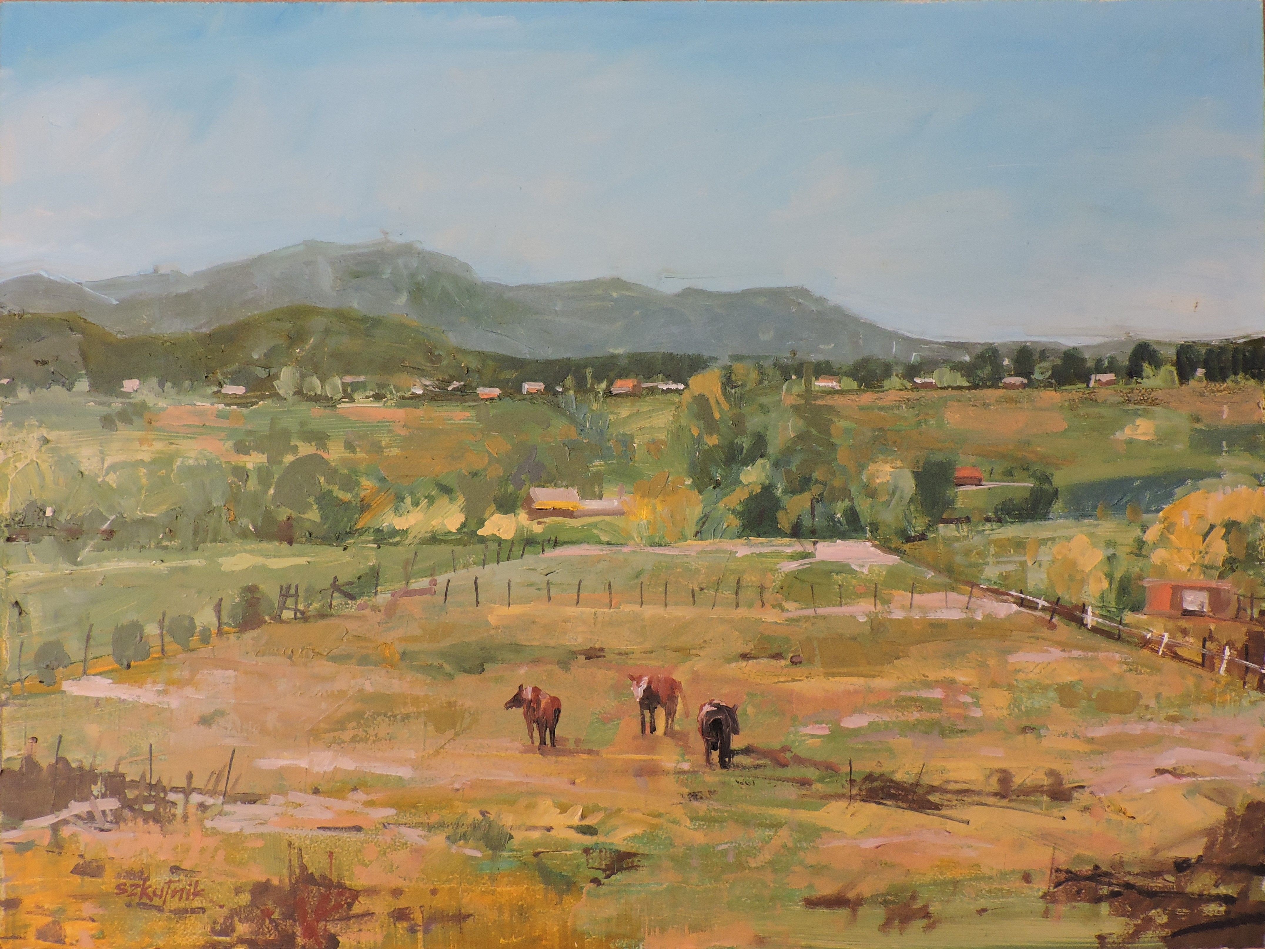Richard Szkutnik, South of Taos, Painting, Oil on Wood Panel Richard Szkutnik, South of Taos, Painting, Oil on Wood Panel
