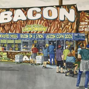 Fine Art Drawings, Makinâ Bacon at the Fl. State Fair, Mike King