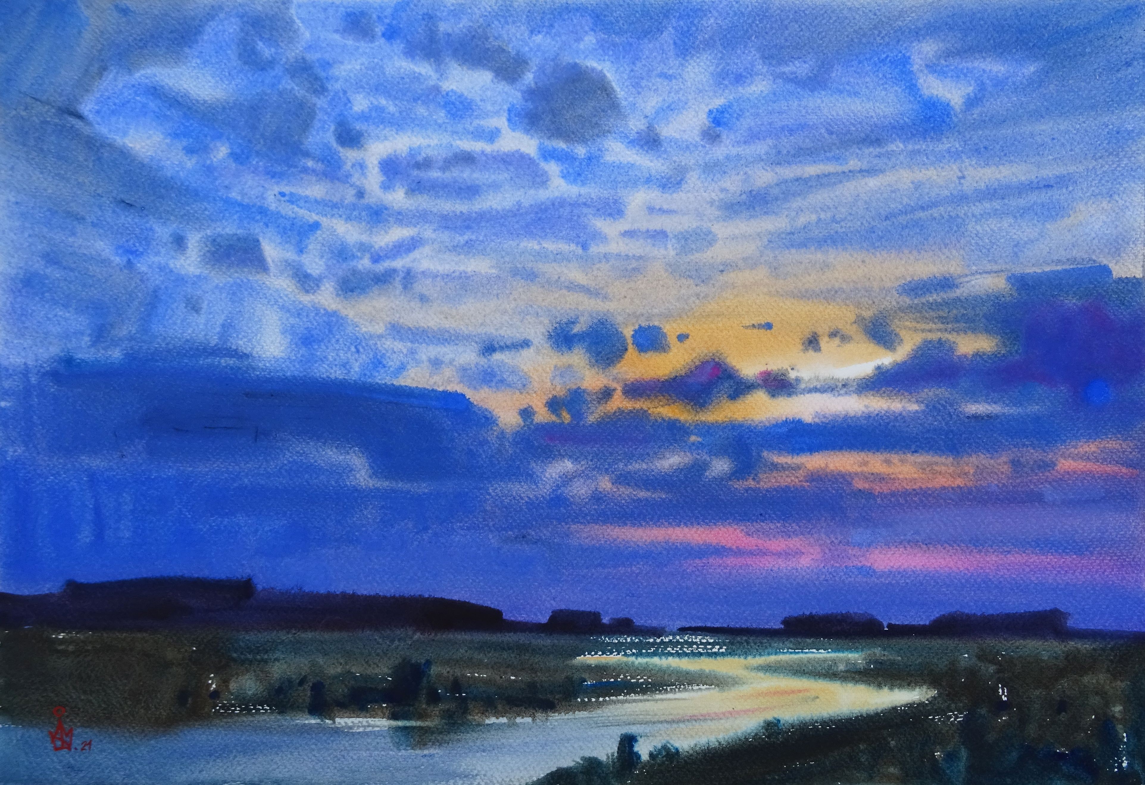 Maksym Kisilov, Sunset over the river Maksym Kisilov, Sunset over the river