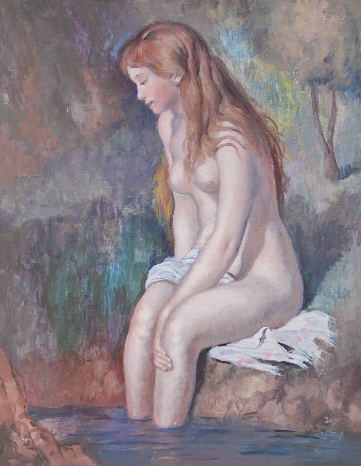 Pierre Sojo, D’après Renoir, jeune fille au bain Pierre Sojo, D’après Renoir, jeune fille au bain