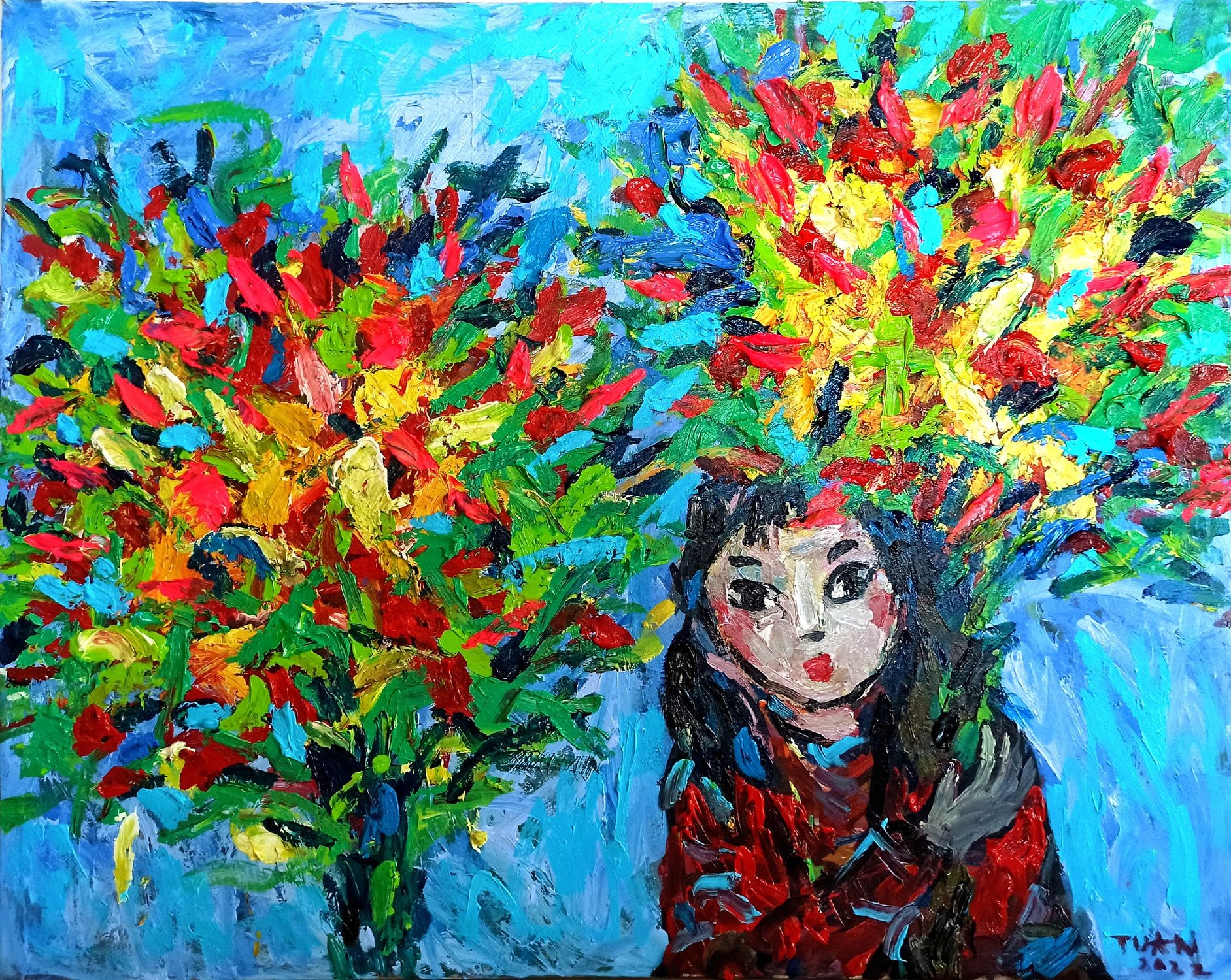 Le anh Tuan, Baby selling paper flowers Le anh Tuan, Baby selling paper flowers