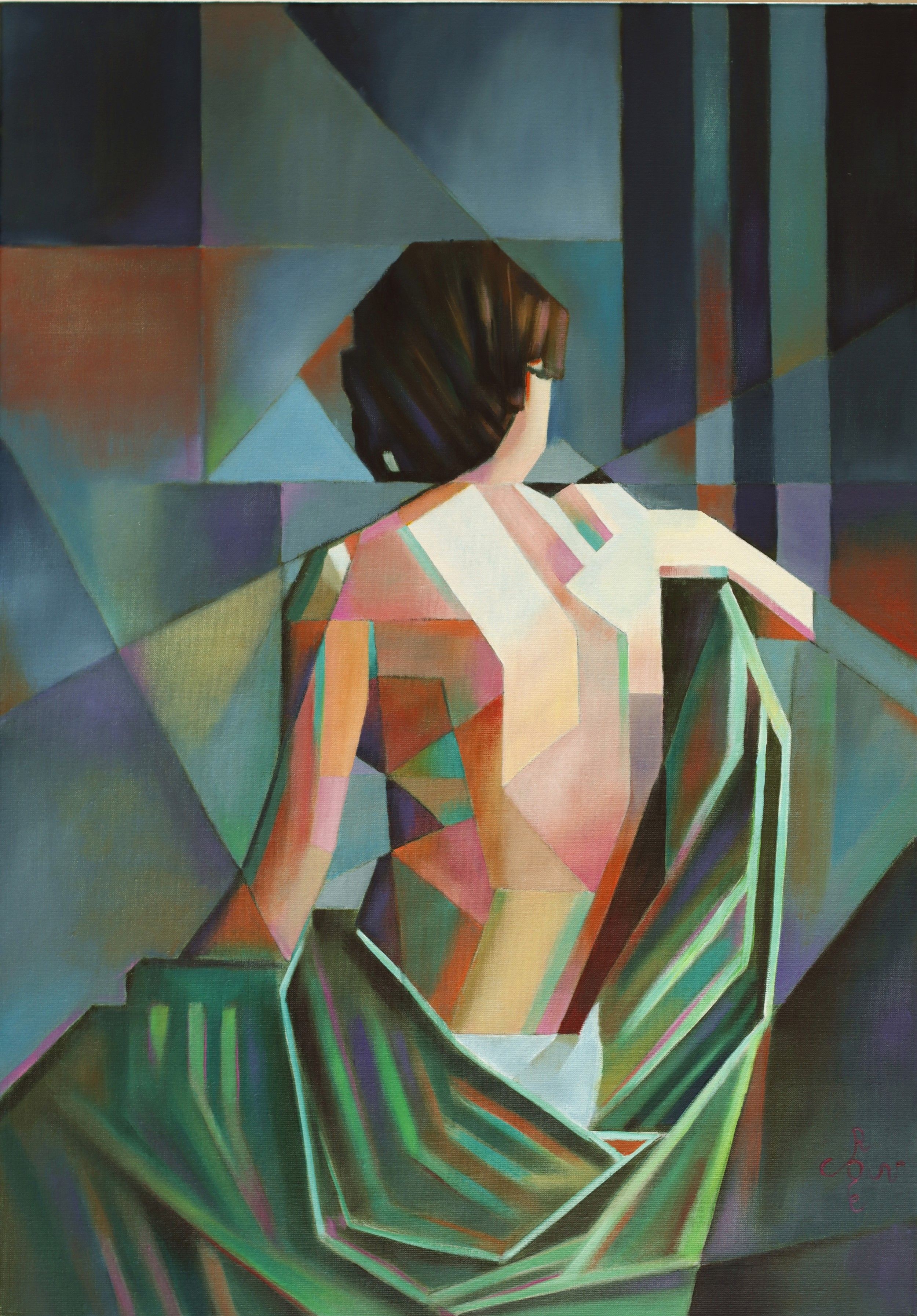 Corné Akkers, Homage to Eugène Durieu's Seated Female Nude 02-, Painting, Oil on Canvas Corné Akkers, Homage to Eugène Durieu's Seated Female Nude 02-, Painting, Oil on Canvas