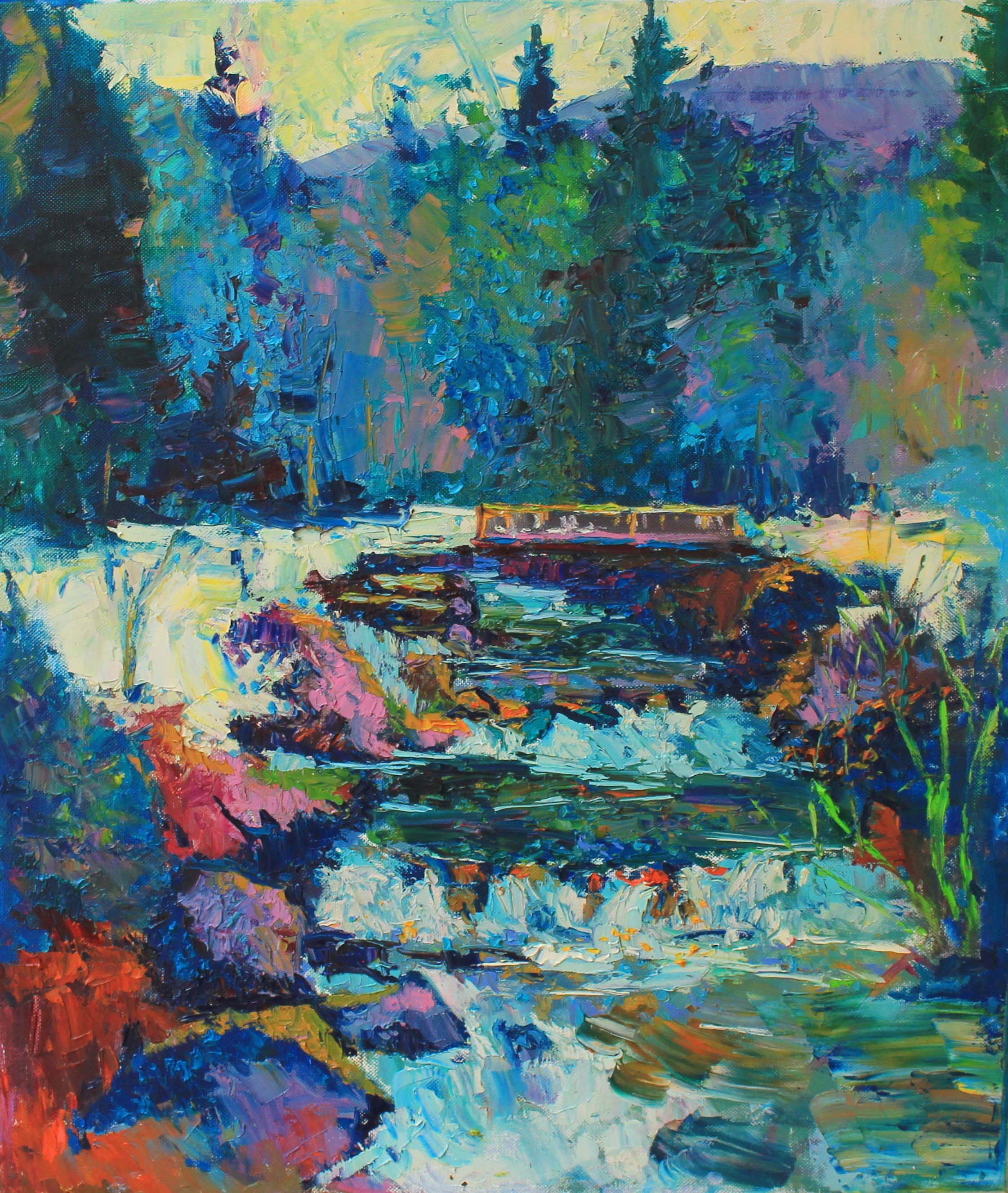 Evgeny Chernyakovsky, River, Painting, Oil on Canvas Evgeny Chernyakovsky, River, Painting, Oil on Canvas