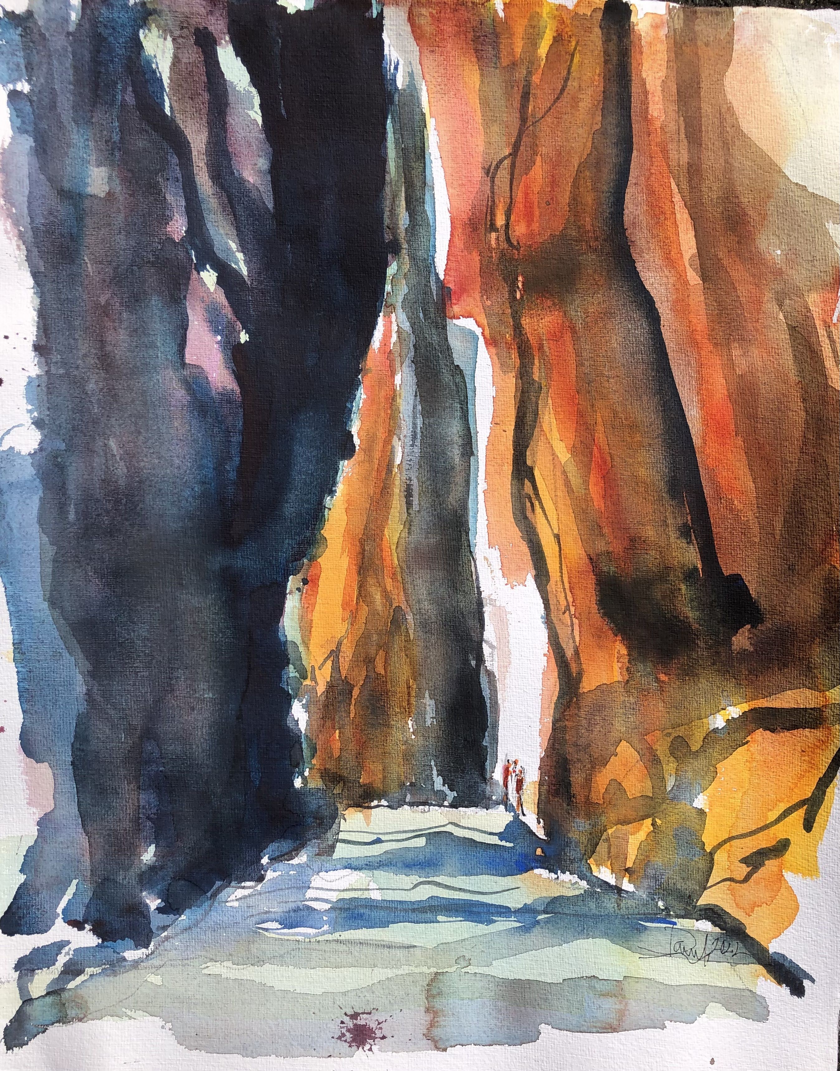 Daniel Clarke, Zion Backwater, Painting, Watercolor on Watercolor Paper Daniel Clarke, Zion Backwater, Painting, Watercolor on Watercolor Paper