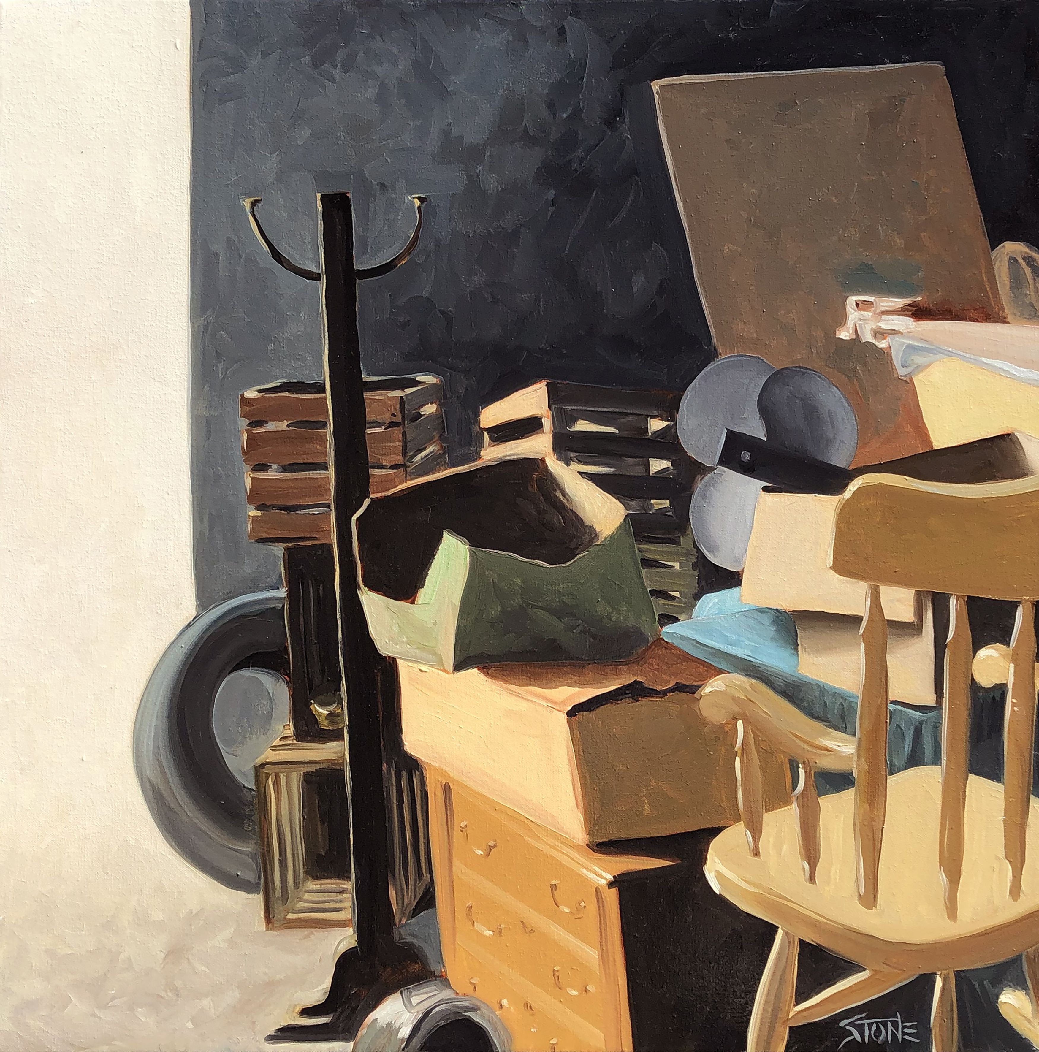 Bill Stone, In the barn, Painting, Oil on canvas Bill Stone, In the barn, Painting, Oil on canvas