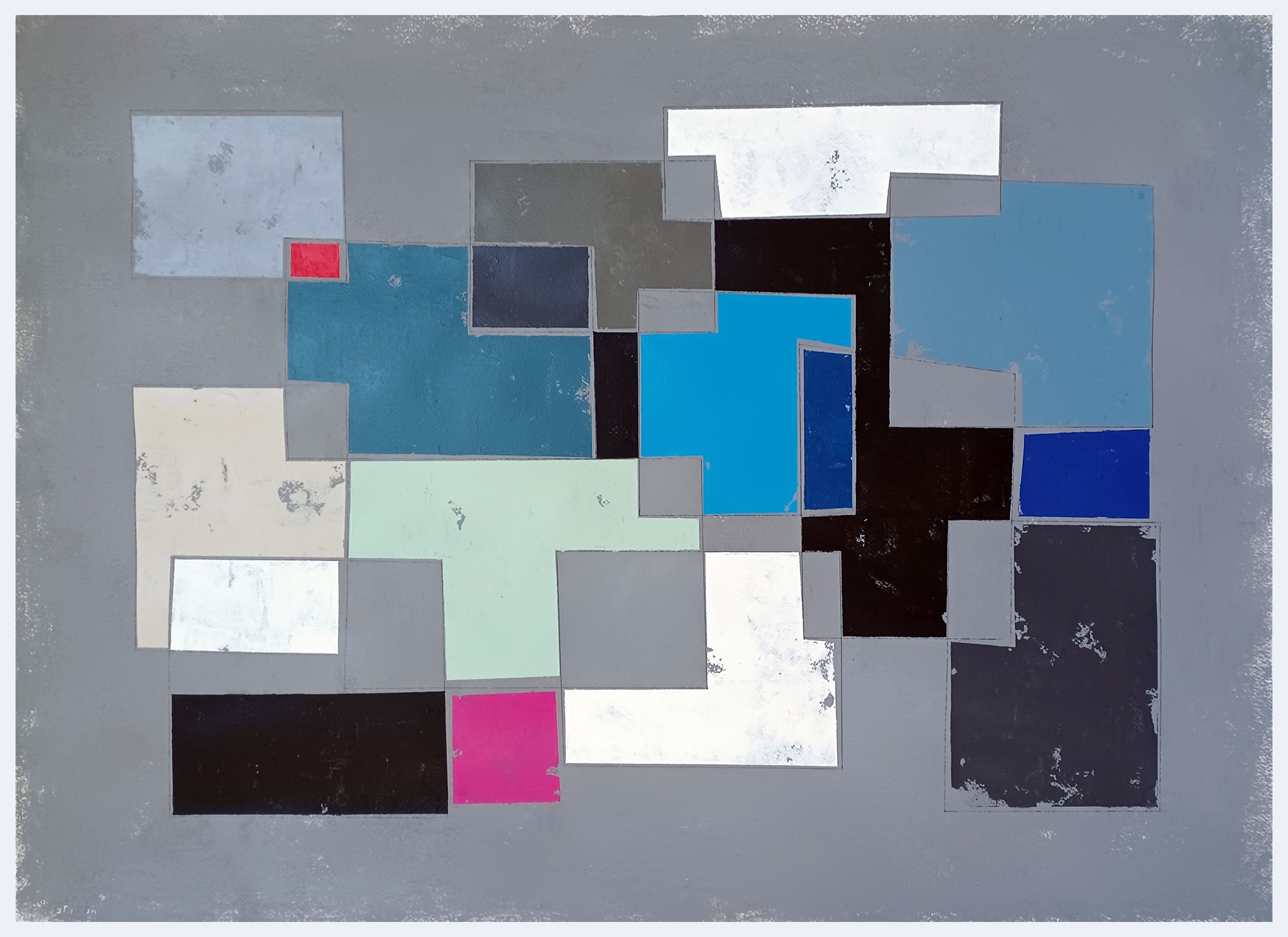 Luis Medina, Grey and blue composition Luis Medina, Grey and blue composition