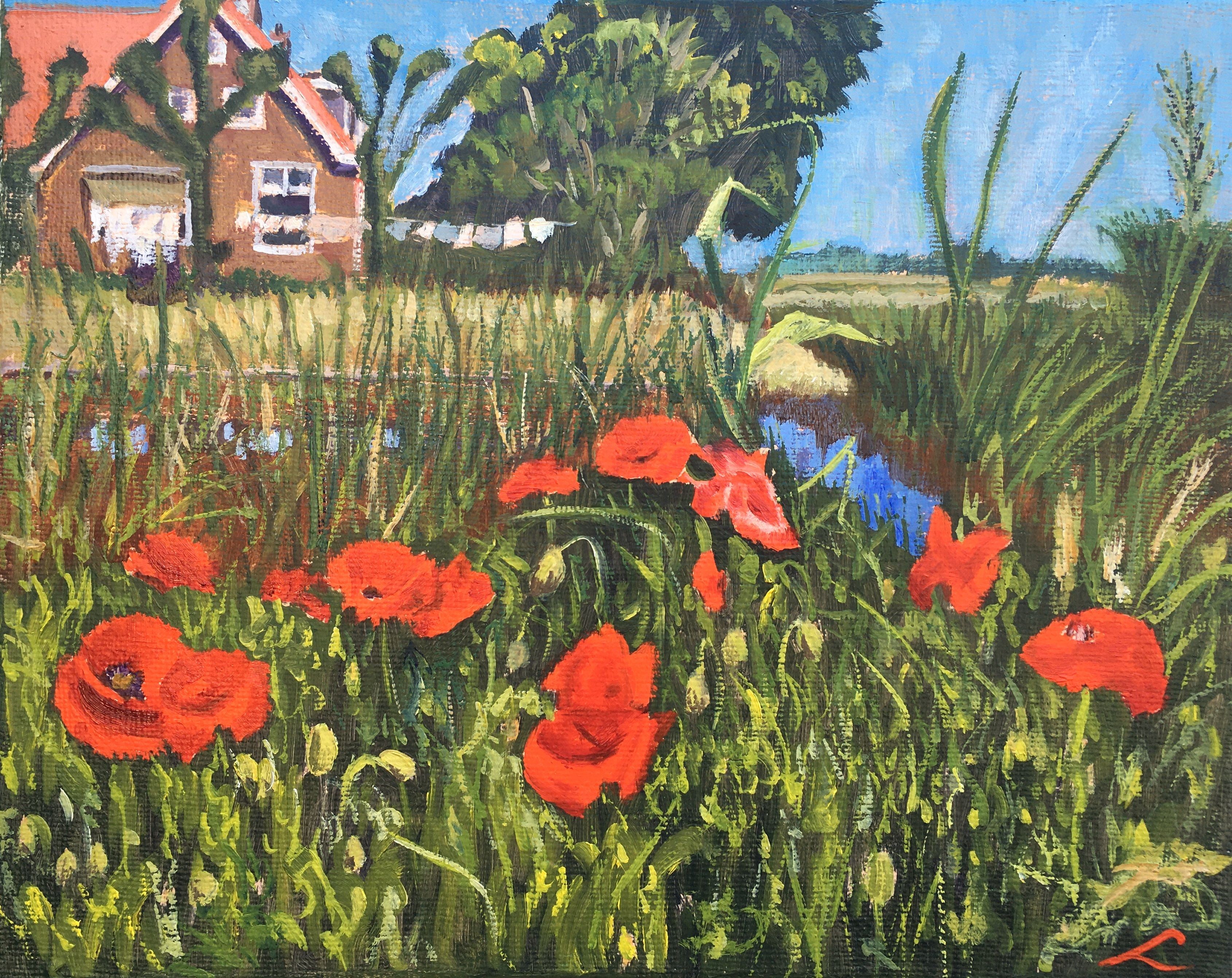 Elena Sokolova, Landscape with poppies 3 Elena Sokolova, Landscape with poppies 3