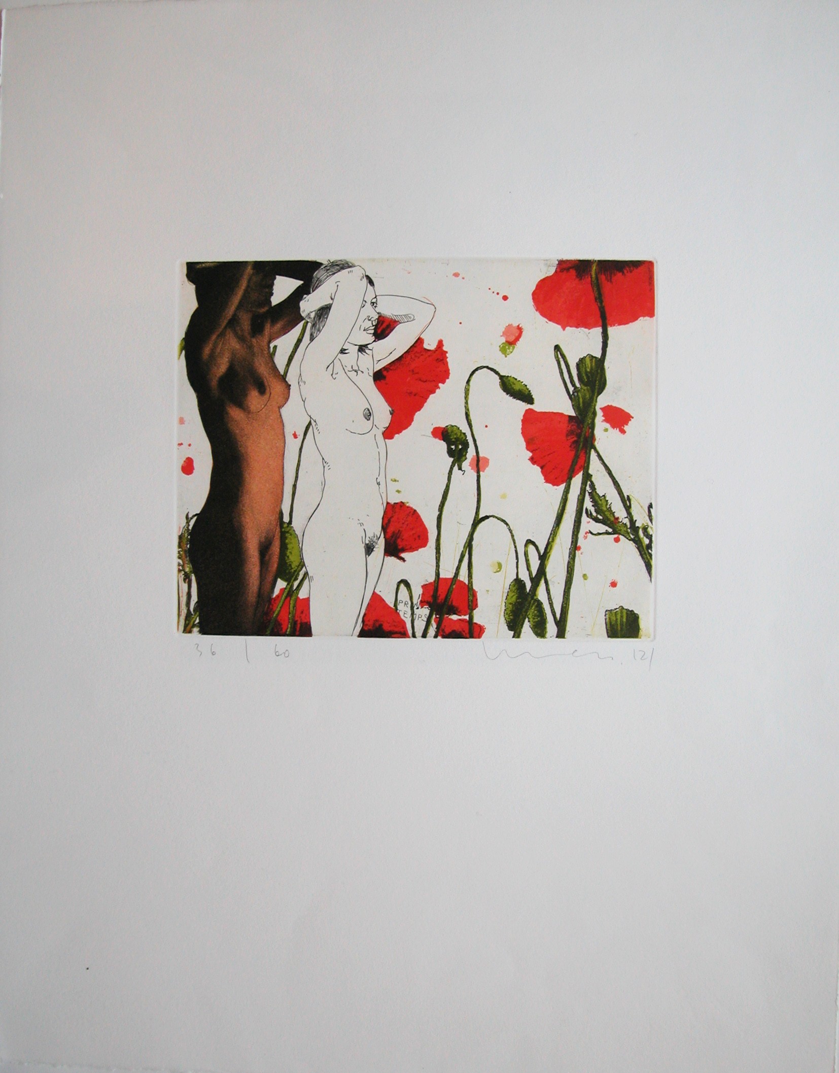Kurt Mair, Le printemps, gravure originale Kurt Mair, Le printemps, gravure originale