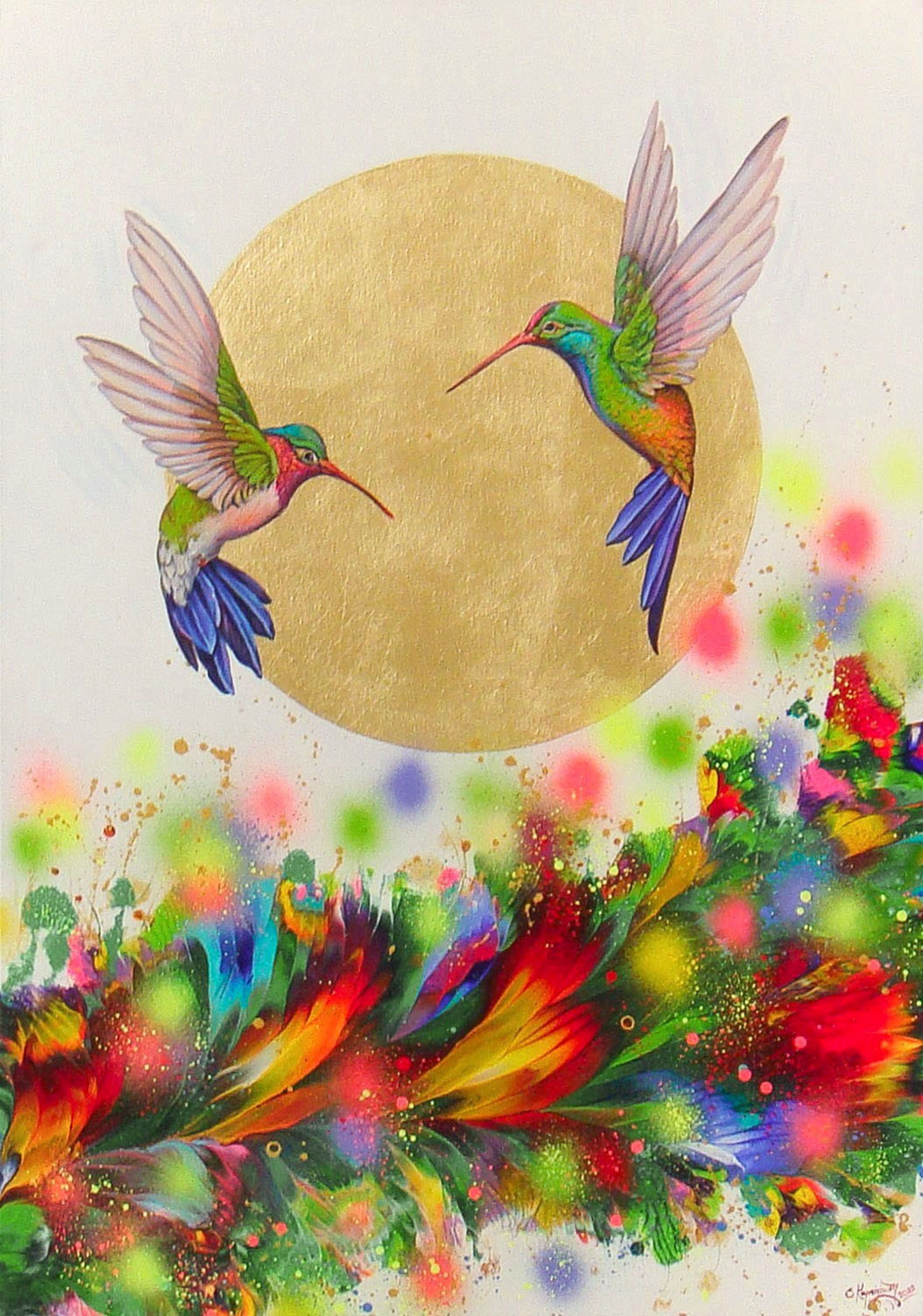 Irini Karpikioti, Hummingbirds in flight Irini Karpikioti, Hummingbirds in flight