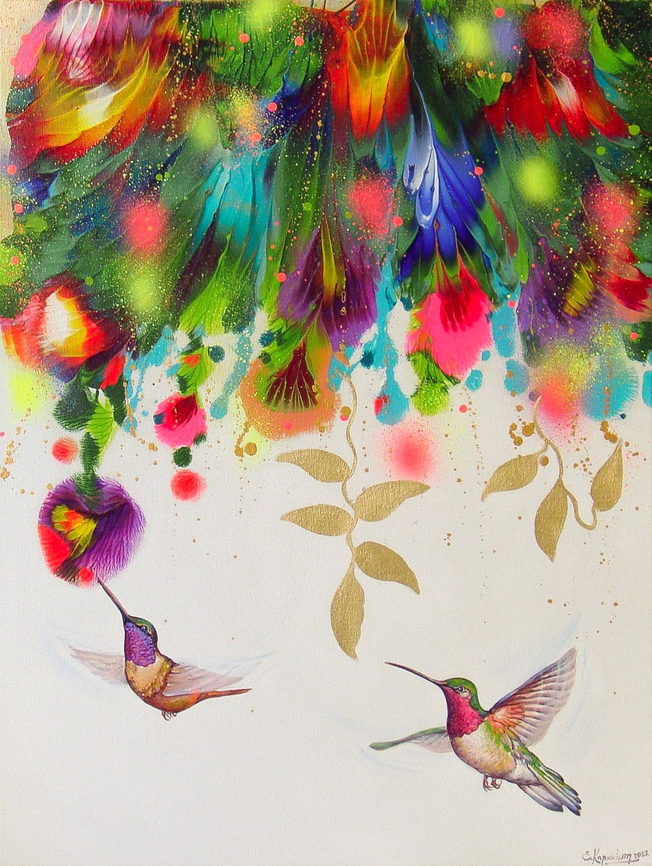Irini Karpikioti, Flowers and hummingbirds Irini Karpikioti, Flowers and hummingbirds