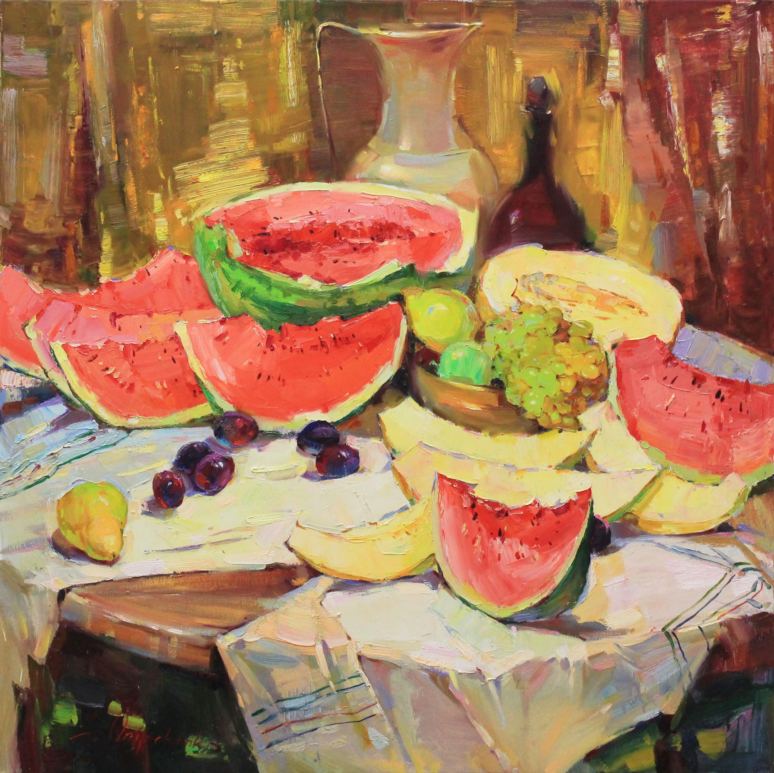 Alisa Onipchenko-Cherniakovska, Still life with watermelon Alisa Onipchenko-Cherniakovska, Still life with watermelon