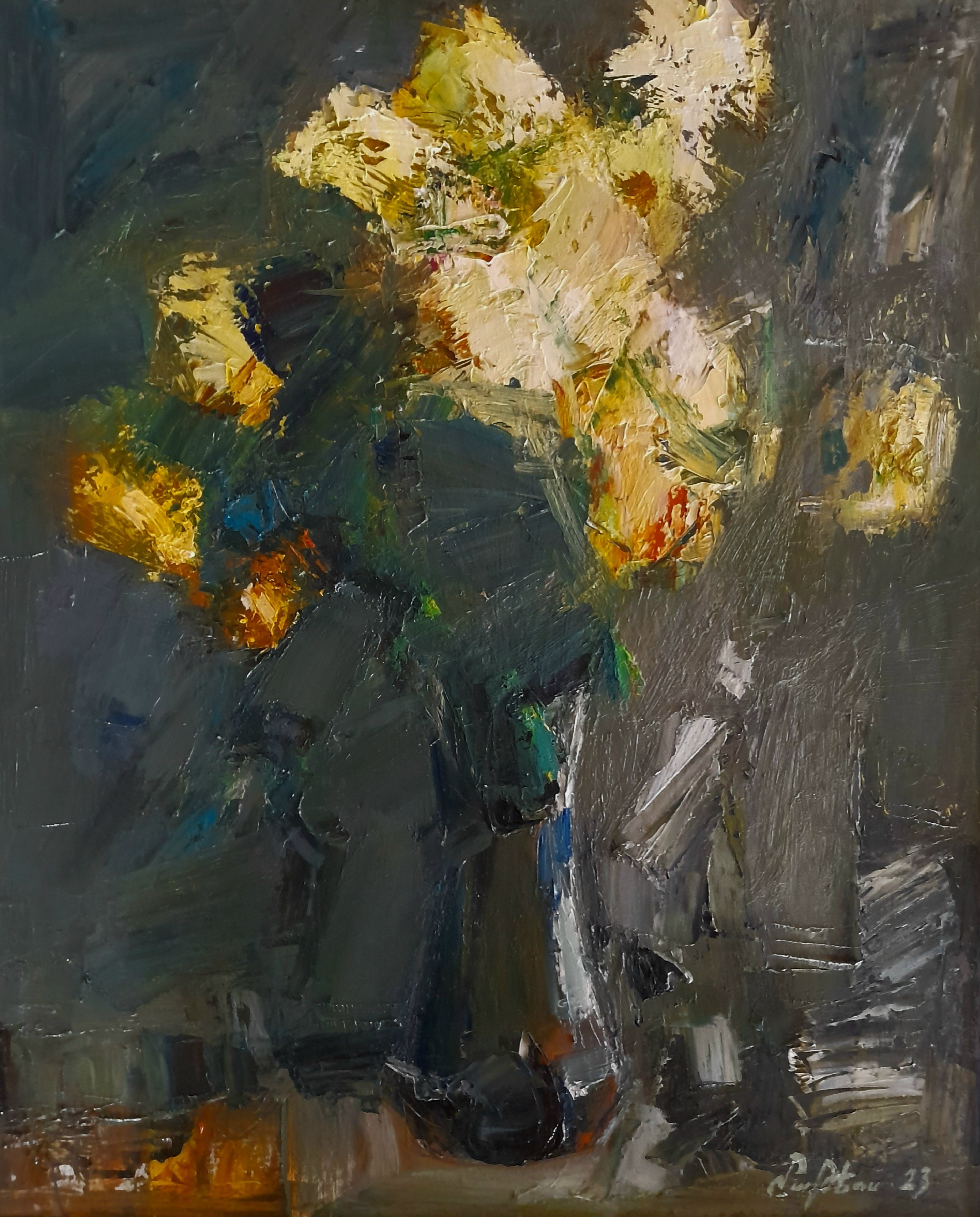 Mateos Sargsyan, Abstract asters (palette knife) Mateos Sargsyan, Abstract asters (palette knife)