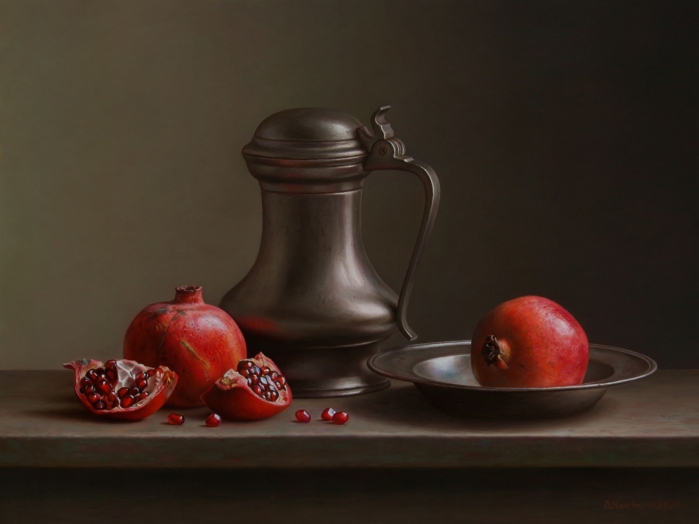 Albert Kechyan, Pomegranates with a jug Albert Kechyan, Pomegranates with a jug