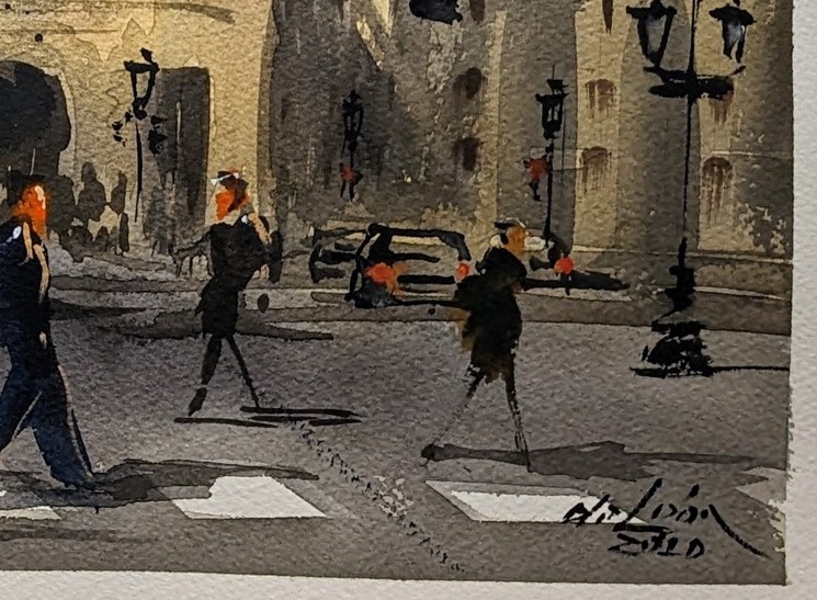 Marcelo de Leon, Opéra Garnier, Painting on Arches paper