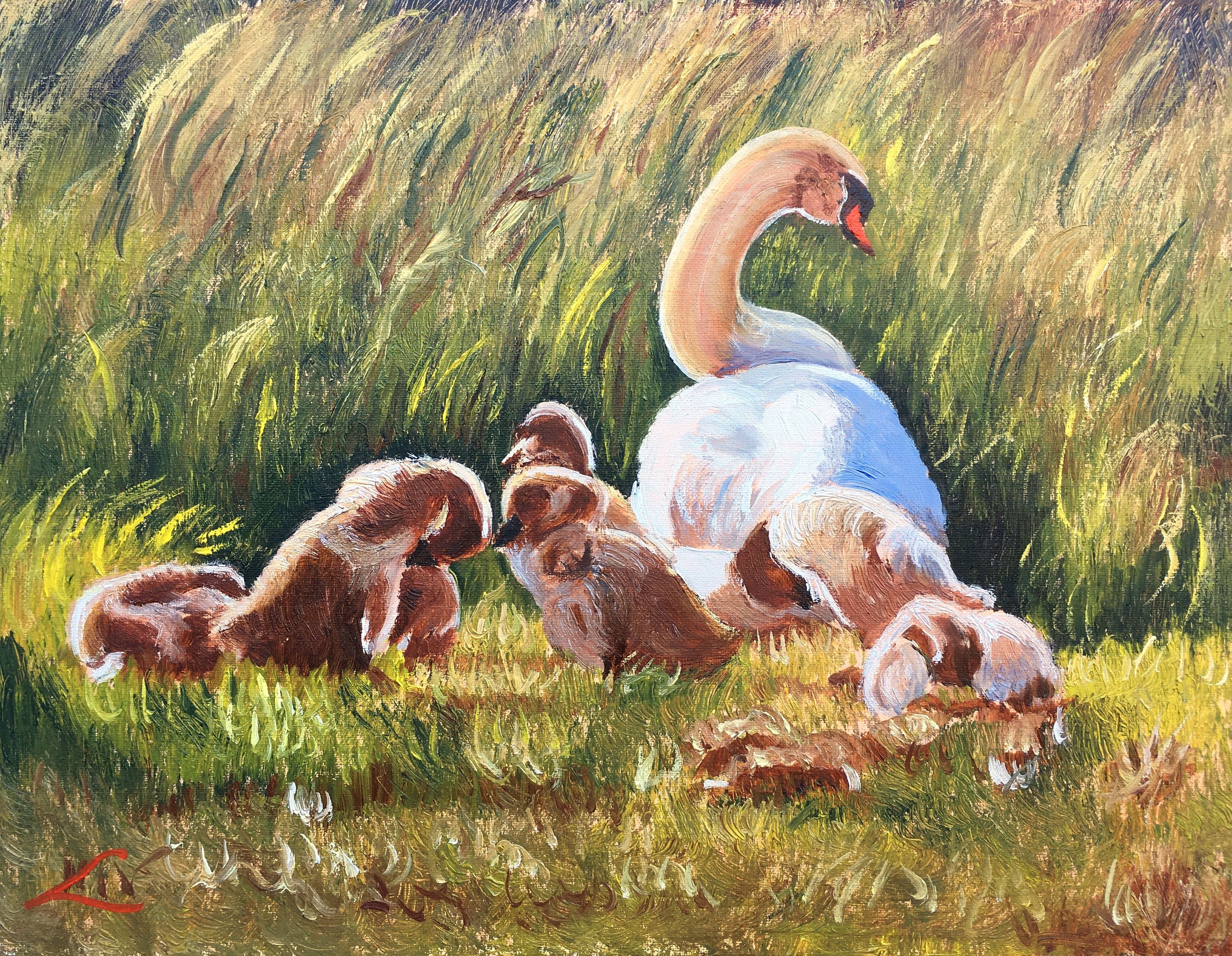 Elena Sokolova, Swan and kids Elena Sokolova, Swan and kids