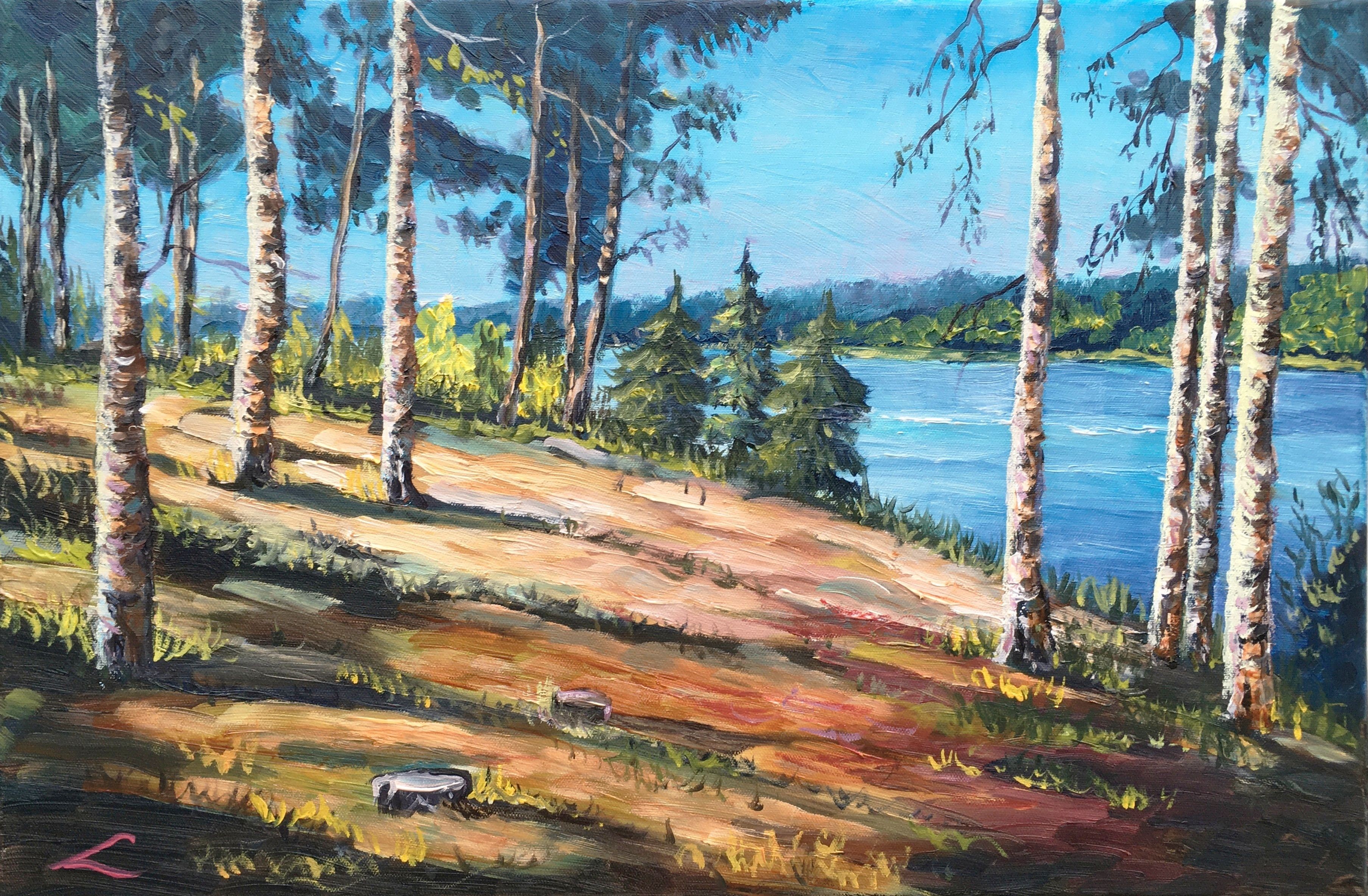 Elena Sokolova, Birches at the river Elena Sokolova, Birches at the river