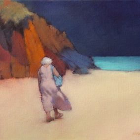 Painting, Porthcurno Beach, Nicholas Robertson