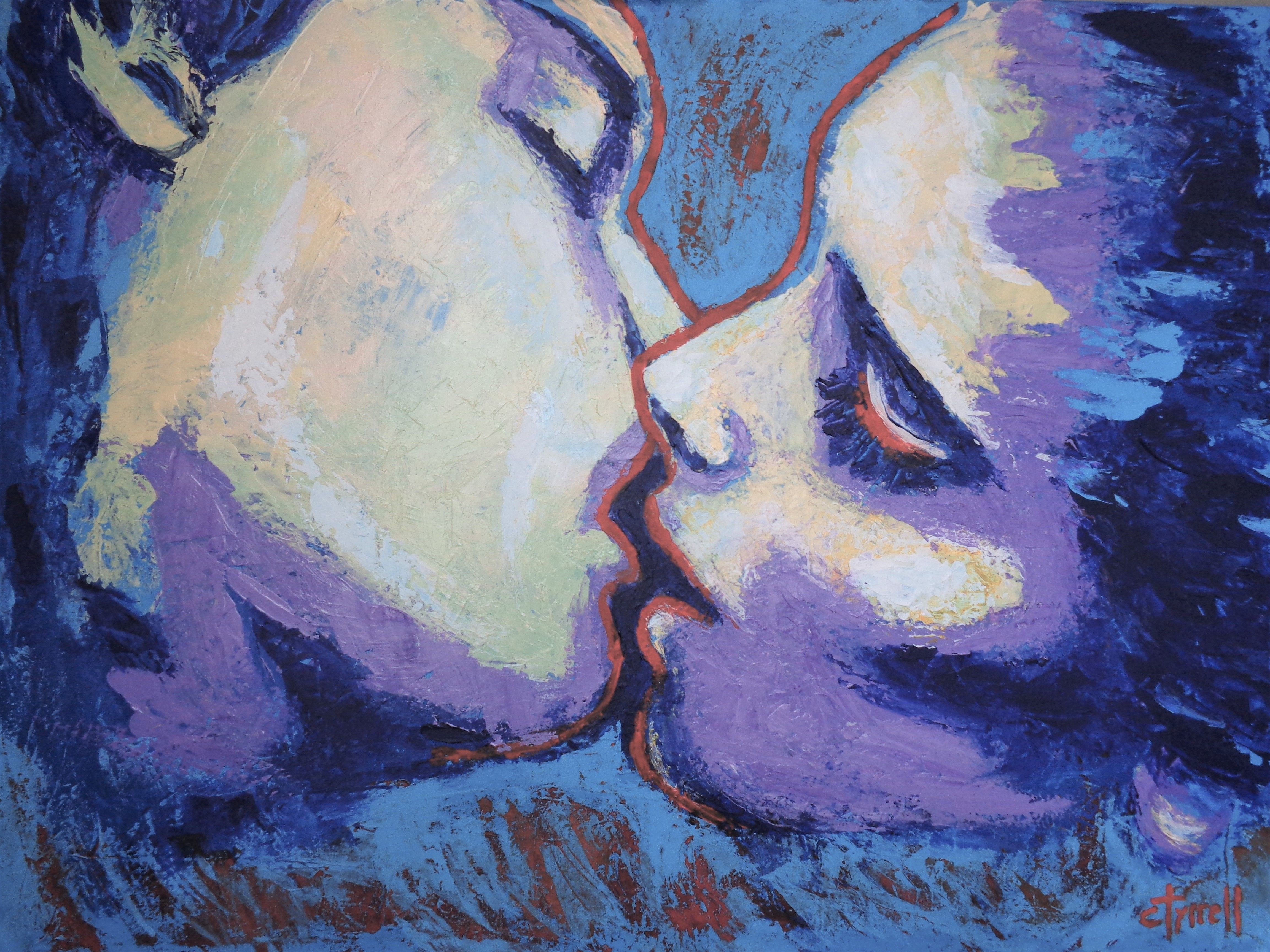 Carmen Tyrrell, Lovers - Kiss In Purple And Blue Carmen Tyrrell, Lovers - Kiss In Purple And Blue