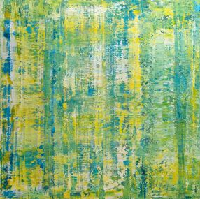 Painting, Green Abstract Composition II, Behshad Arjomandi