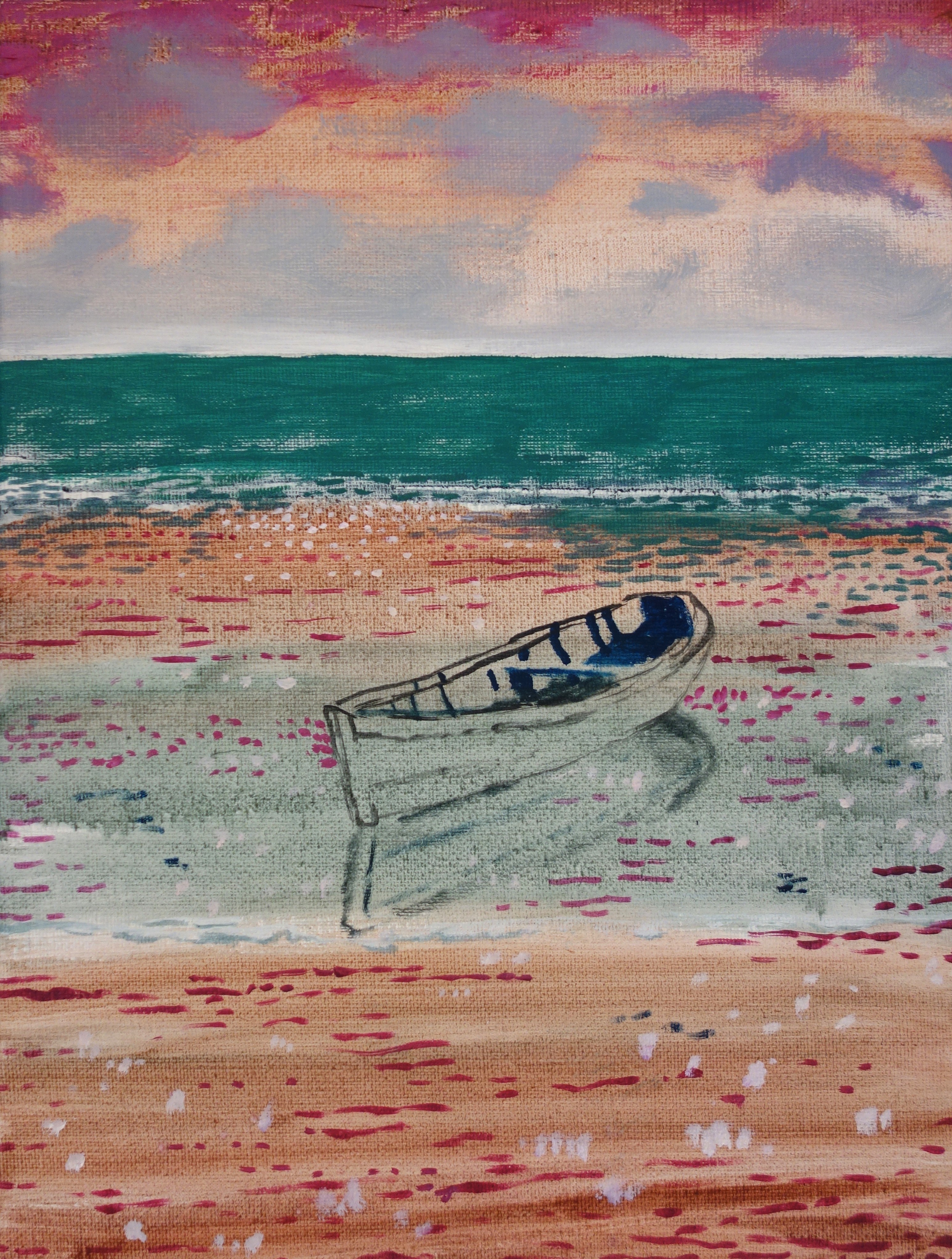 Peter de Boer, Boat on the mudflats Peter de Boer, Boat on the mudflats