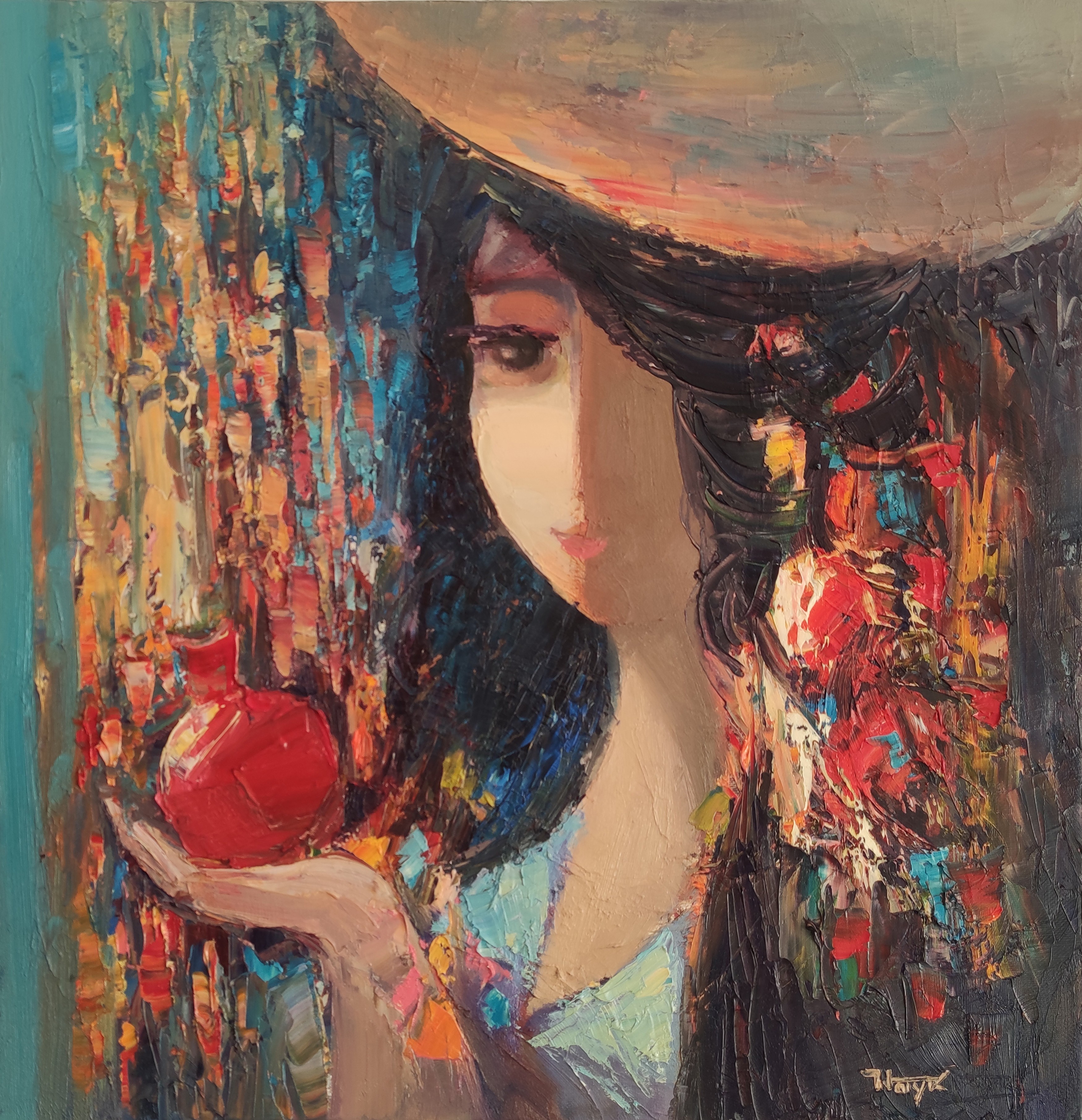 Hayk Miqayelyan, Girl with pomegranate Hayk Miqayelyan, Girl with pomegranate