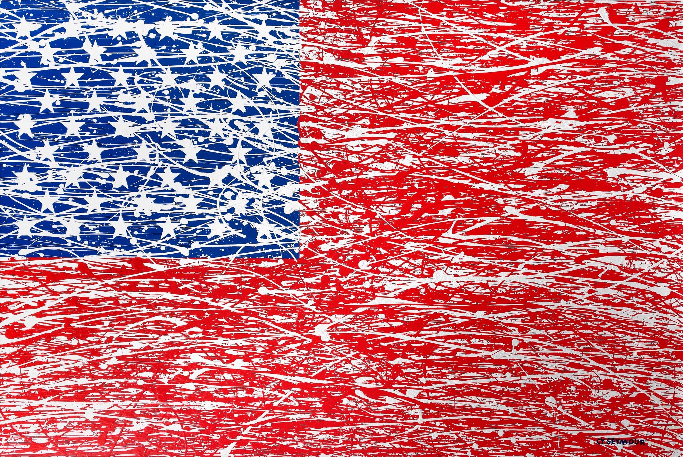 Cy Seymour, Canvas 047: American Flag Cy Seymour, Canvas 047: American Flag