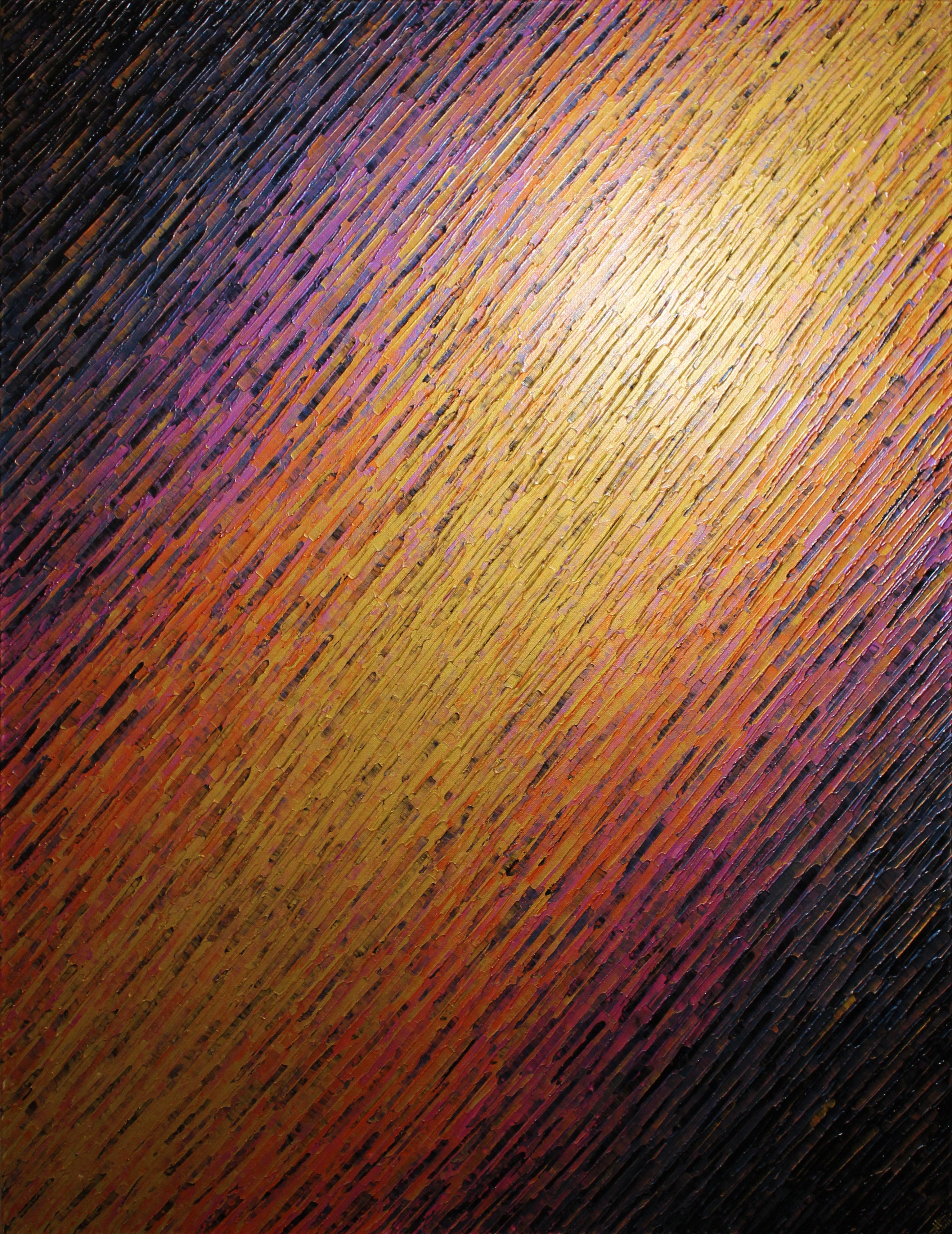 Jonathan Pradillon, Vaste texture couteau or orange rose iridescente Jonathan Pradillon, Vaste texture couteau or orange rose iridescente