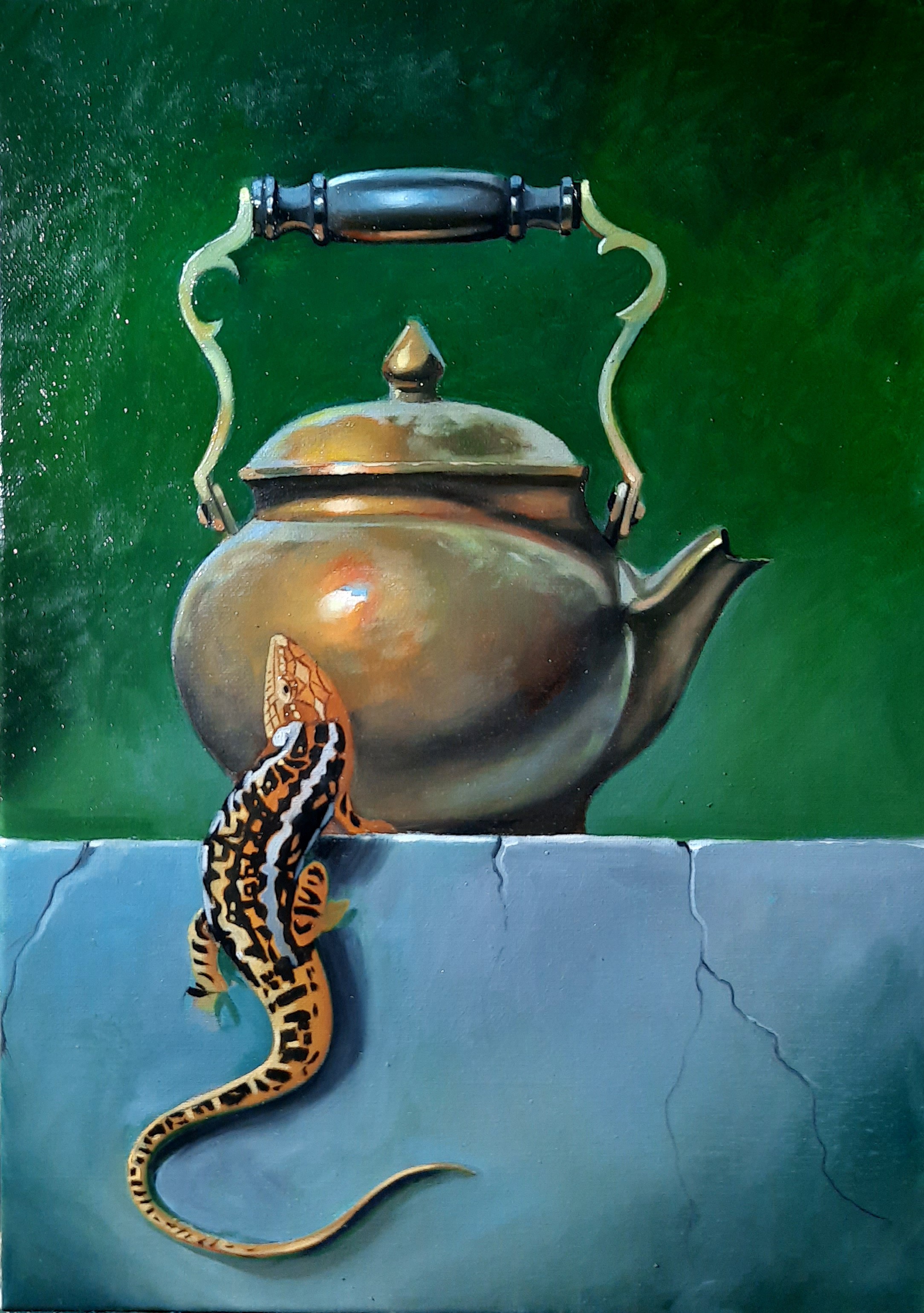 Ara Gasparyan, Still life with lizard and kettle Ara Gasparyan, Still life with lizard and kettle