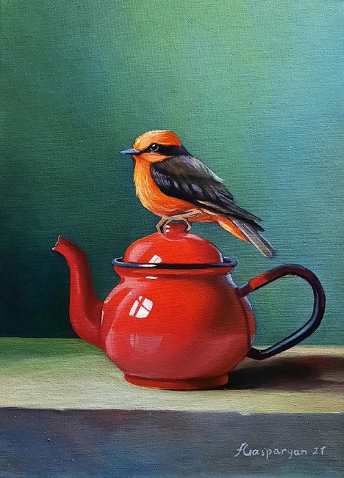 Ara Gasparyan, Still life with bird and kettle-2 Ara Gasparyan, Still life with bird and kettle-2
