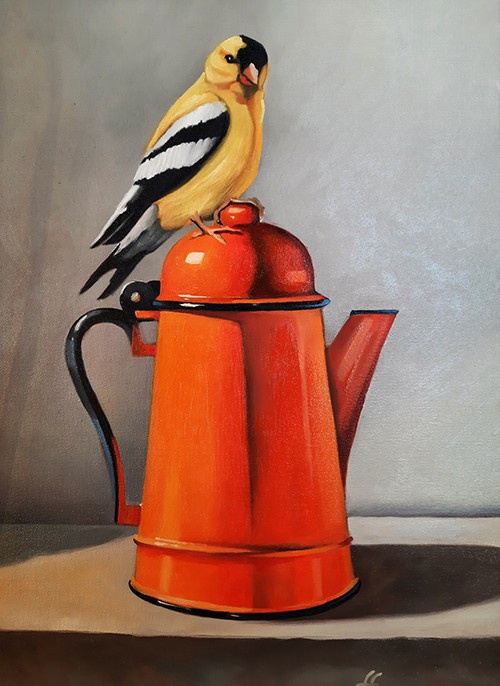 Ara Gasparyan, Still life with bird and kettle Ara Gasparyan, Still life with bird and kettle