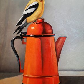 Painting, Still life with bird and kettle, Ara Gasparyan