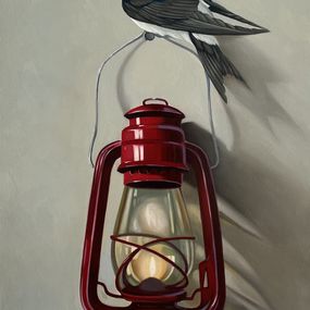 Painting, Still life with bird and lamp, Ara Gasparyan