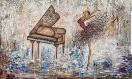 Peinture, Dancing Ballerina and piano, Alina Poloboc