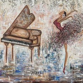 Gemälde, Dancing Ballerina and piano, Alina Poloboc