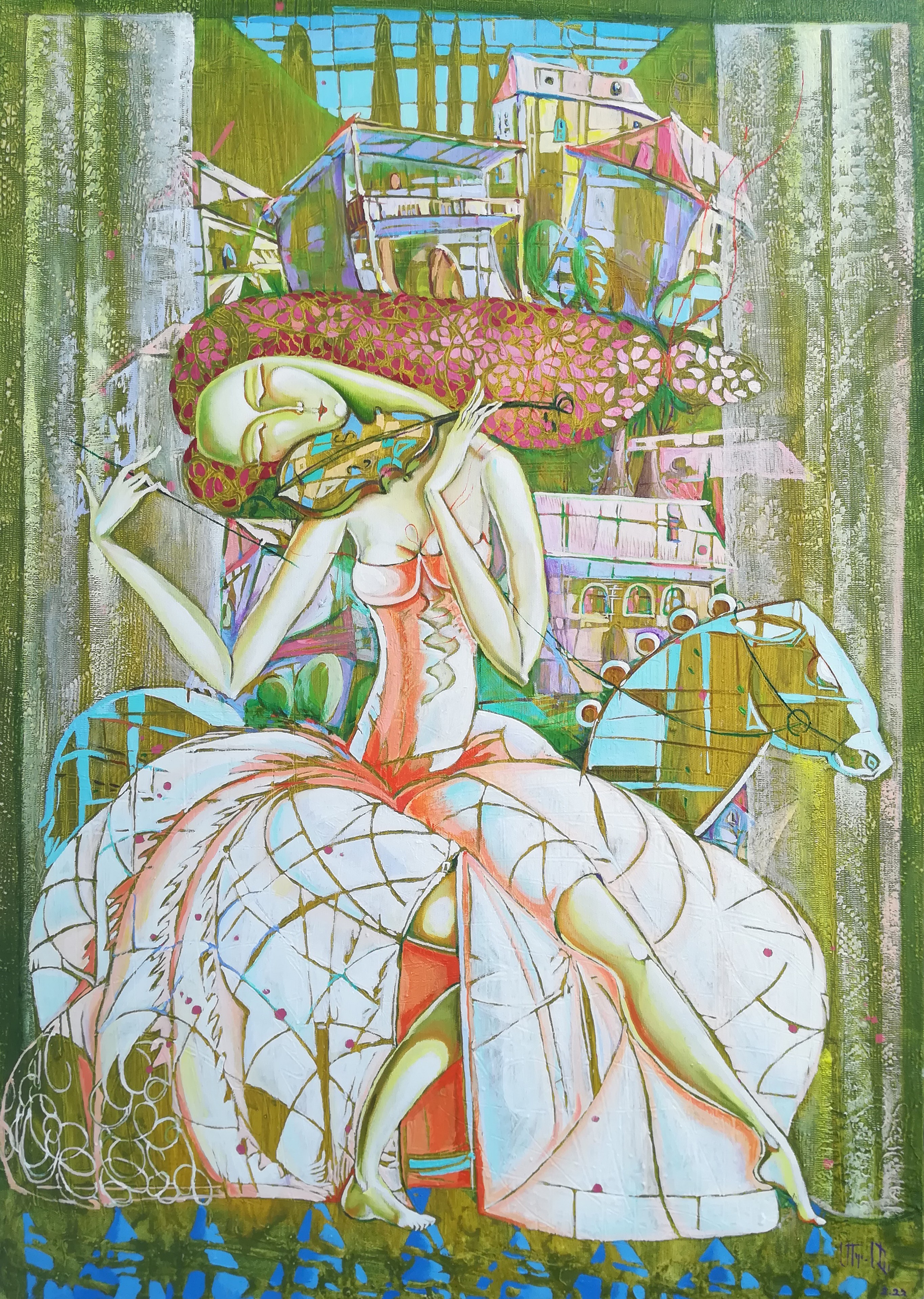Anahit Mirijanyan, Soul music (70x50cm, oil painting, modern art, ready to hang) Anahit Mirijanyan, Soul music (70x50cm, oil painting, modern art, ready to hang)