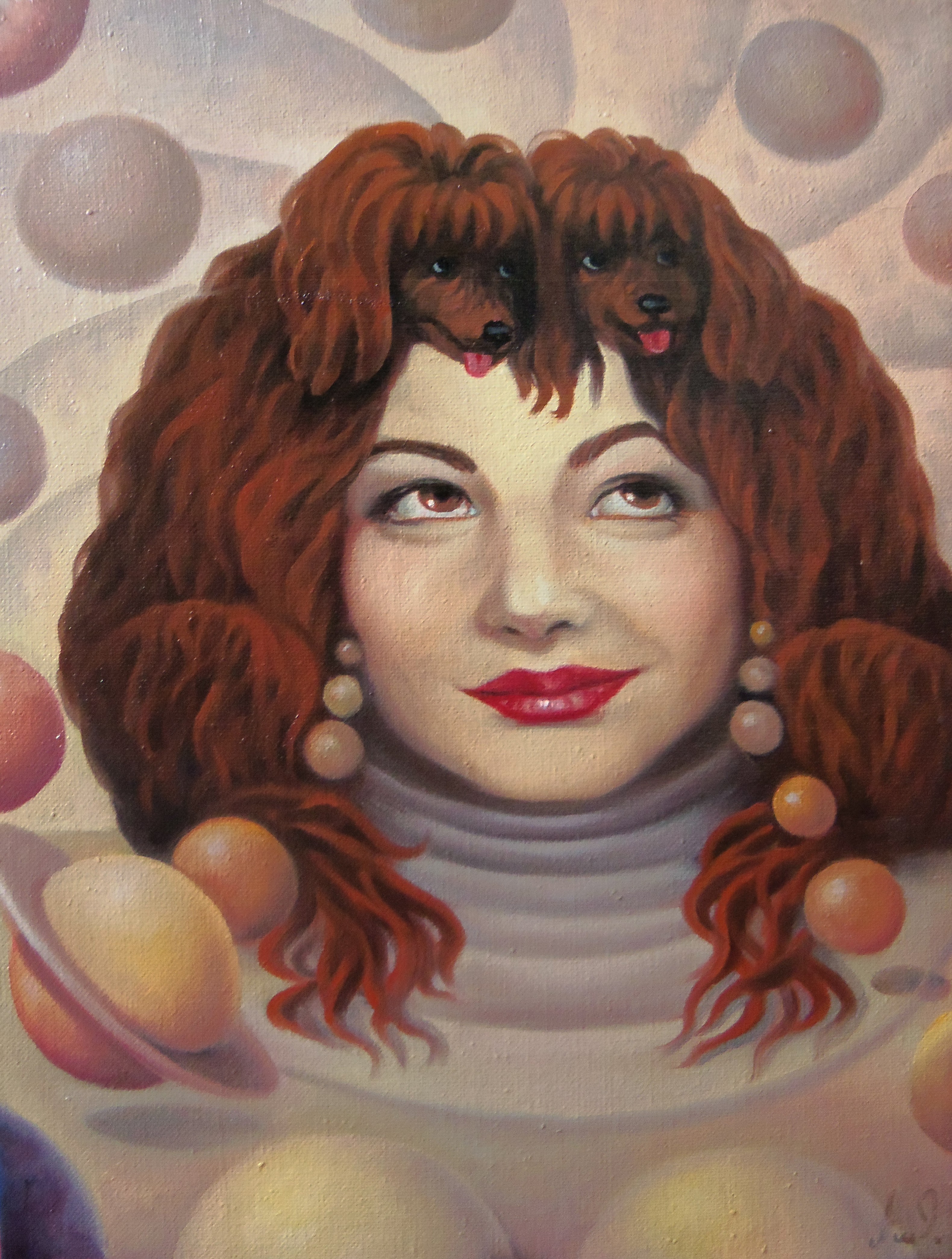 Artush Voskanyan, The portrait with dogs, surrealistic artwork Artush Voskanyan, The portrait with dogs, surrealistic artwork