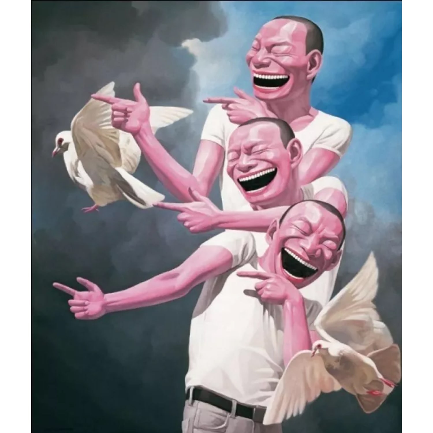 Yue Minjun, Birds of peace Yue Minjun, Birds of peace
