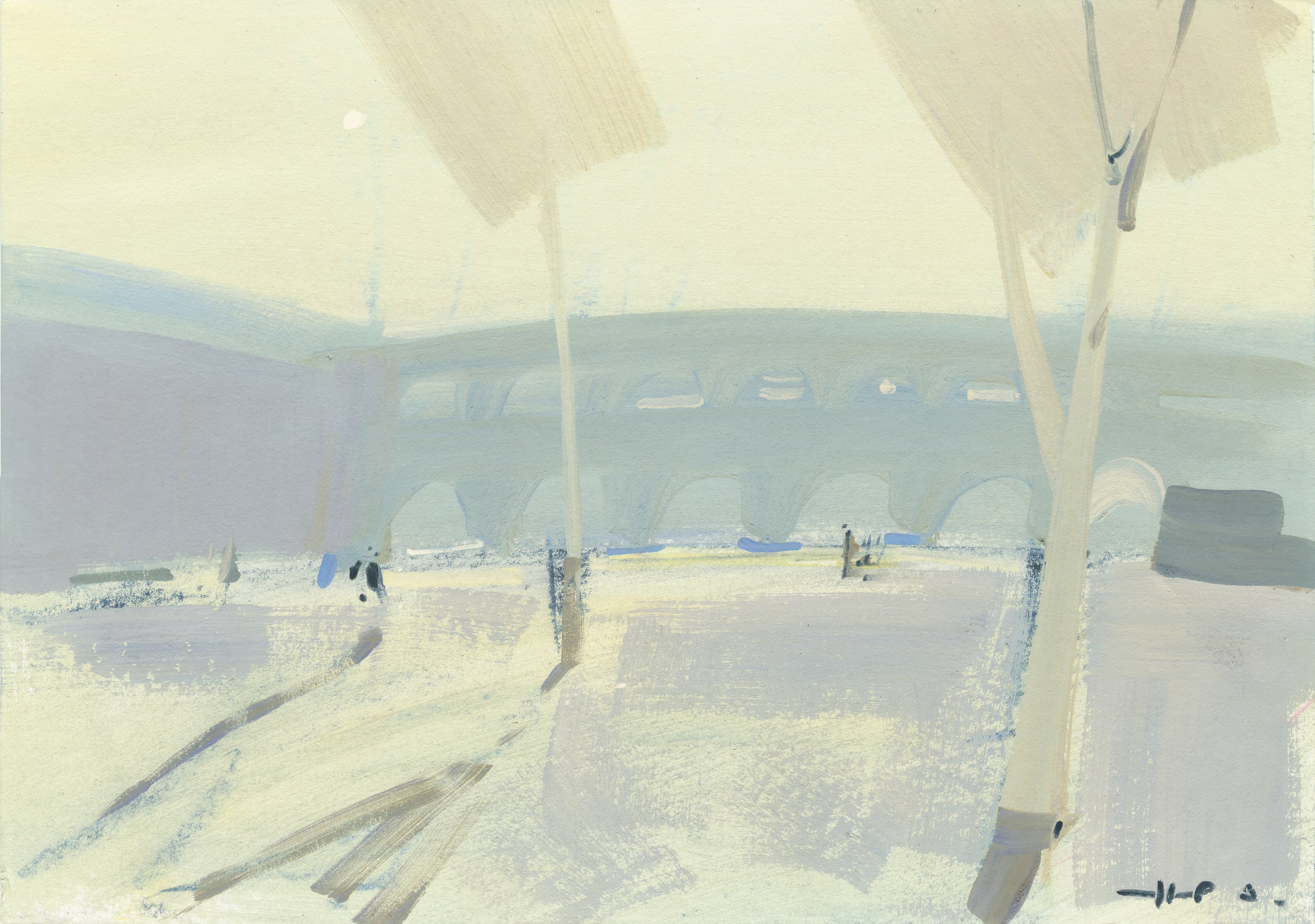 Alexei Lantsev, L’aqueduc du Pont du Gard, matin Alexei Lantsev, L’aqueduc du Pont du Gard, matin