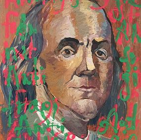 Benjamin Franklin Pop Art Painting - Antifragile, Dasha Pogodina