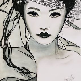Gemälde, Beauty on veil, Christy