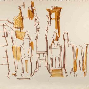 Fine Art Drawings, View of Luxor, Reynold Arnould