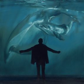 Peinture, Flying whales, Pierre Riollet