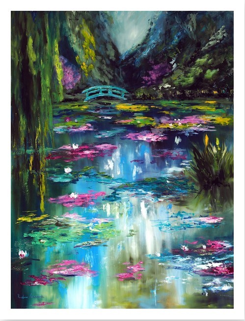 Ruslana Levandovska, Monet Japanese Garden, Giverny - Limited Edition Print Ruslana Levandovska, Monet Japanese Garden, Giverny - Limited Edition Print